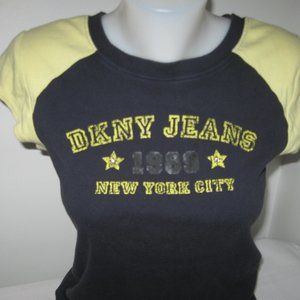 DKNY T Shirt Fitted Raglan Baseball